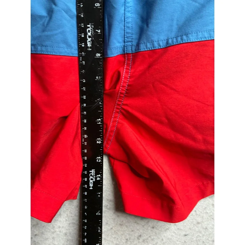Chubbies Mens Swim Trunks Blue Red Colorblock Pineapple Logo 5.5 Inseam Small